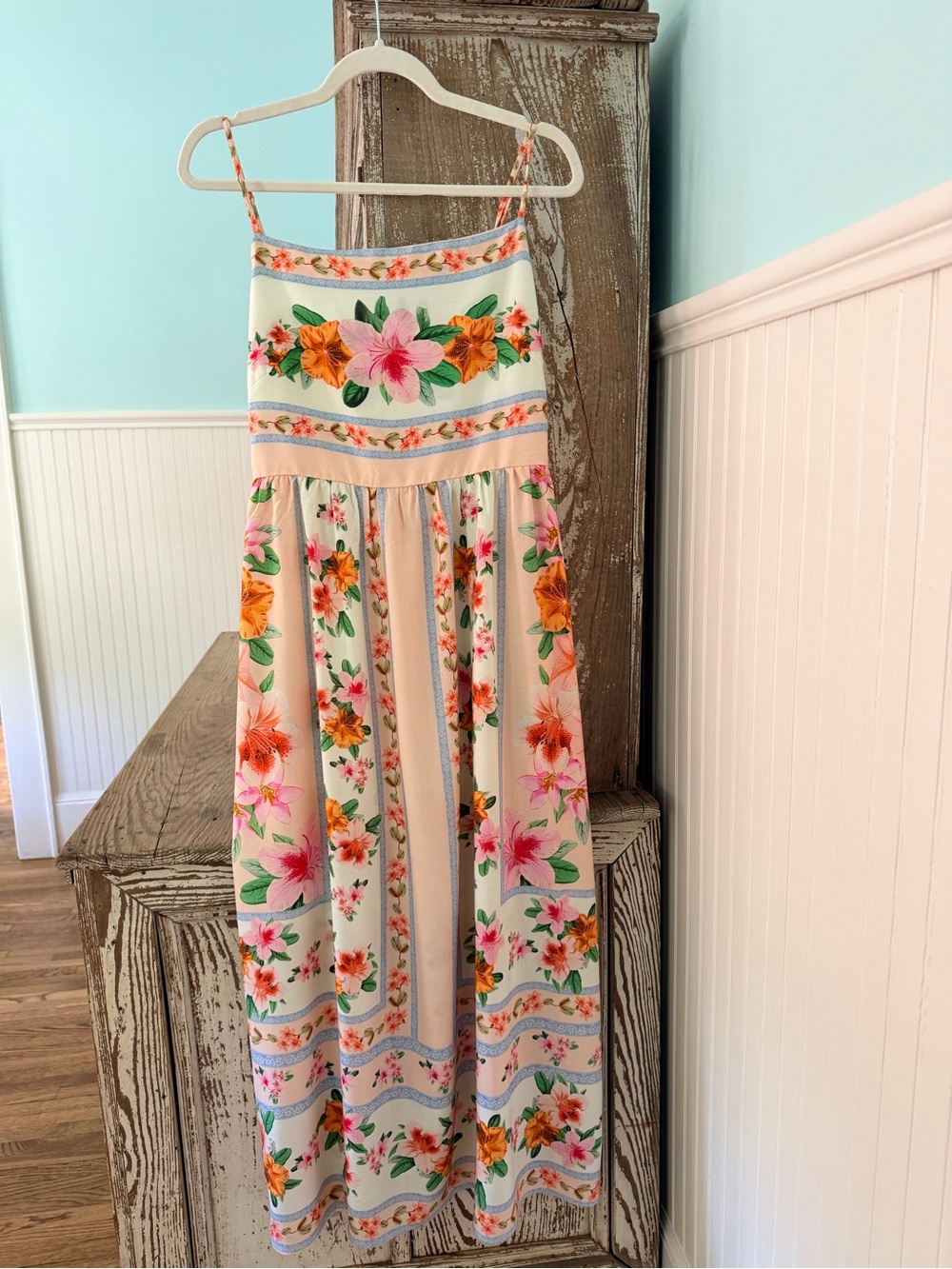 Yumi Kim Peach Floral Midi Dress